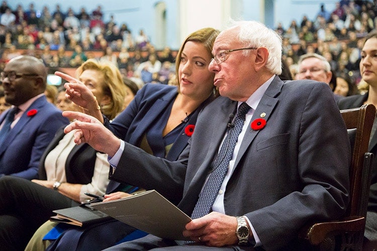 Danielle Martin and Bernie Sanders