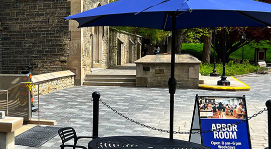 The Arbor Room's outdoor patio area