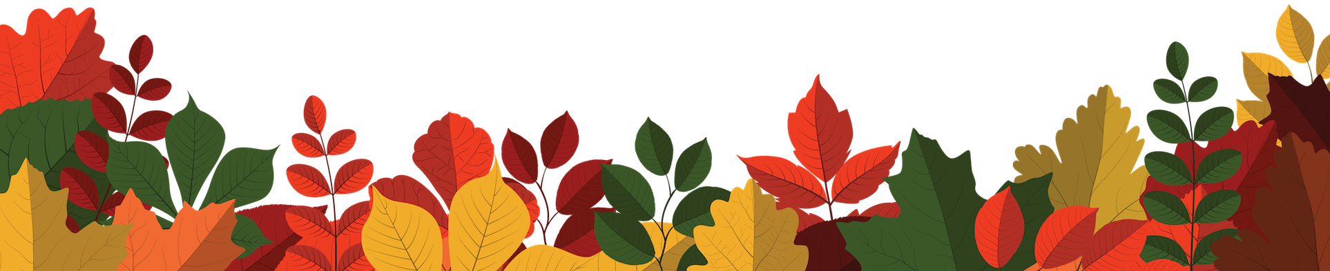 Illustrated border of fall leaves
