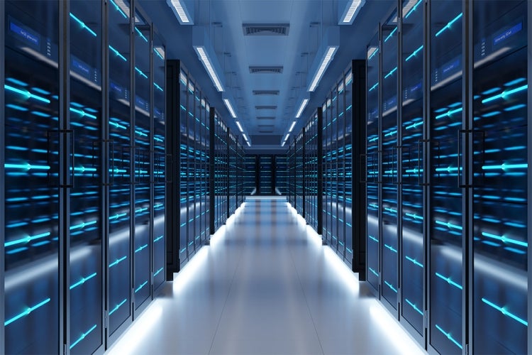 a wide view of a data center
