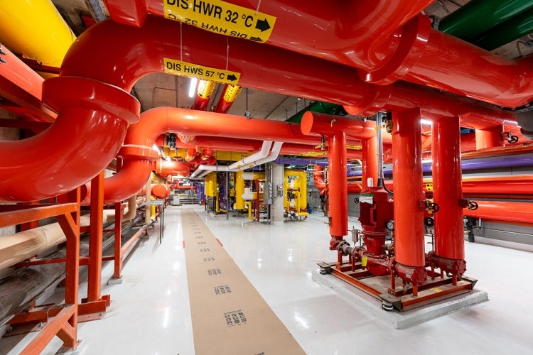 view of the geothermal pipes underneath front campus