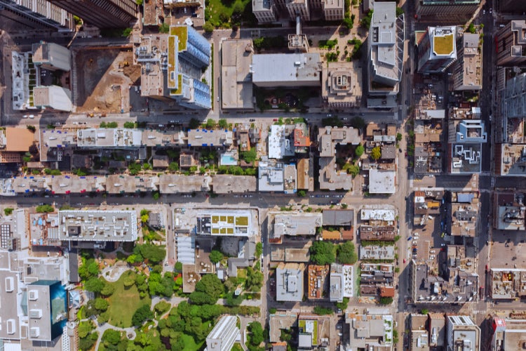aerial view of downtown toronto