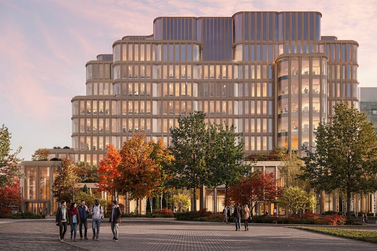 Rendering of the new Temerty building as seen at dusk