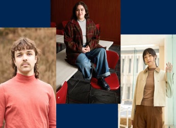 Three students in a composite image