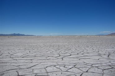 Cracked earth at the Great Salt Lake