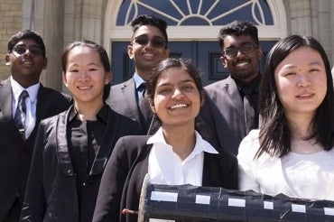 Picture of the Victoria Parks students and their device