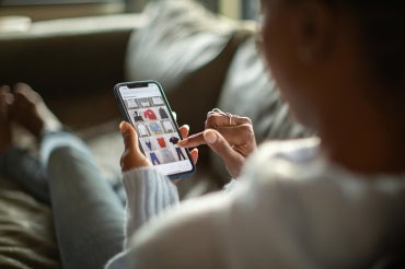 woman shopping online on her smartphone