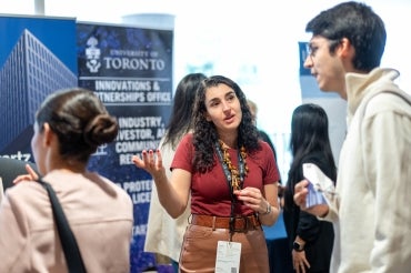 a woman speaks to a student during the 2025 acceleratorfest 