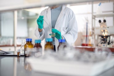 woman working at a lab bench