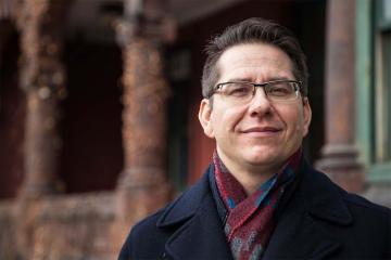 Jonathan Hamilton-Diabo in front of First Nations House earlier this year