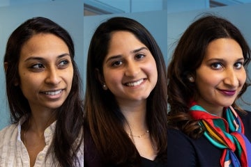 Photos of  Pooja Viswanathan, Saara Punjani and  Leila Keshavjee 