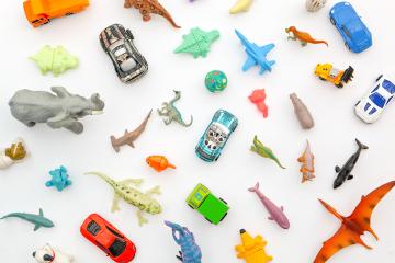 a variety of plastic children's toys