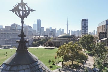 Aerial view of front campus