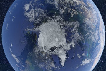 illustration of snow cover at the south pole