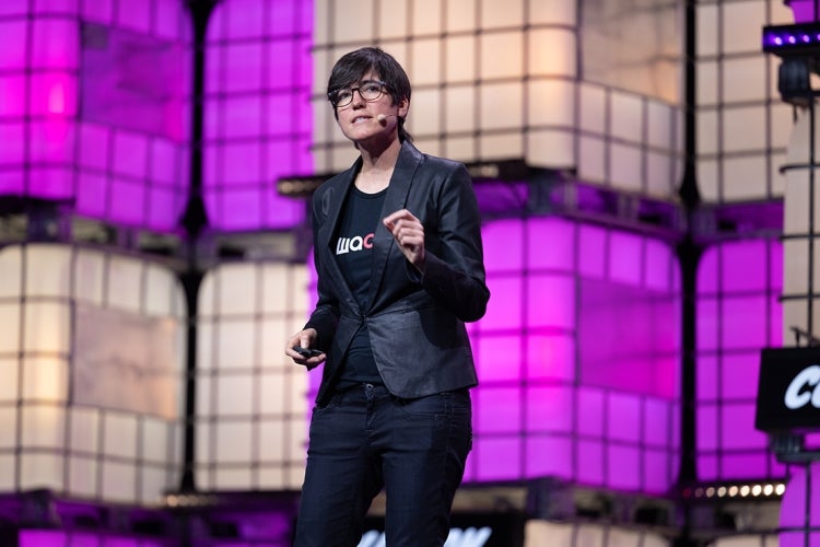 Raquel Urtasun on the main stage at Collision 2024